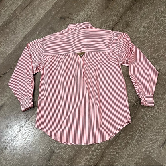 vintage barbara blue red and white striped womens button down shirt Size… - Picture 6 of 7